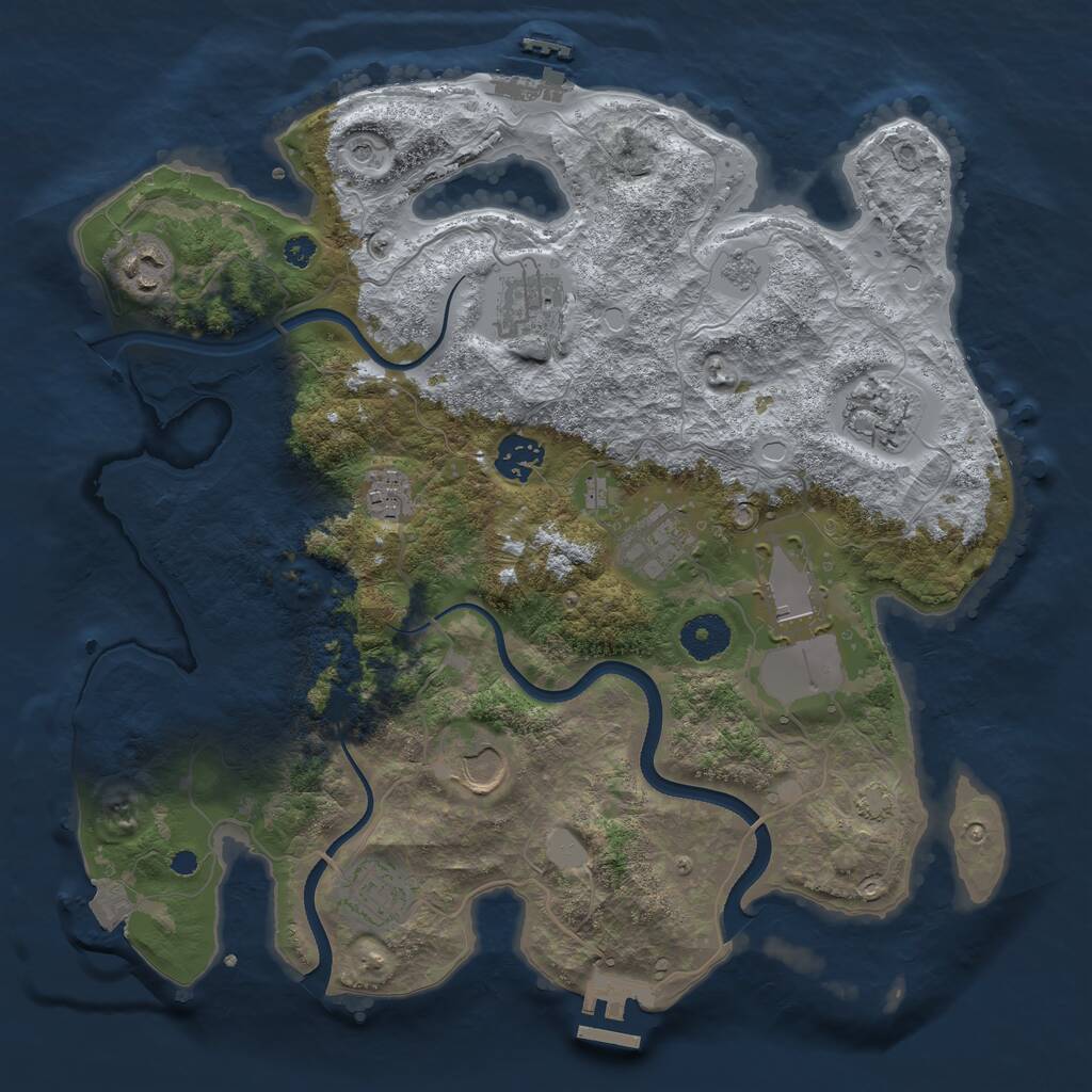 Rust Map: Procedural Map, Size: 3500, Seed: 1718599865, 15 Monuments