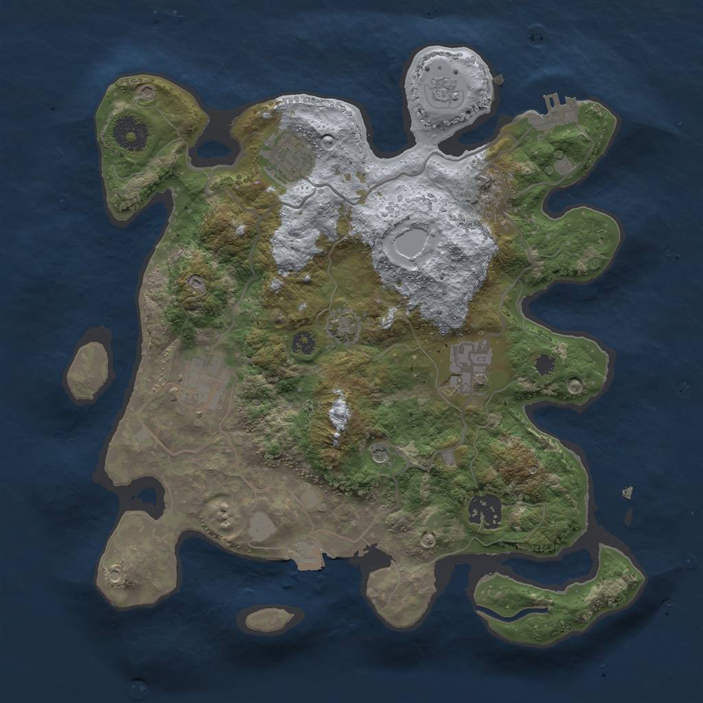 Rust Map: Procedural Map, Size: 3000, Seed: 771690773, 11 Monuments