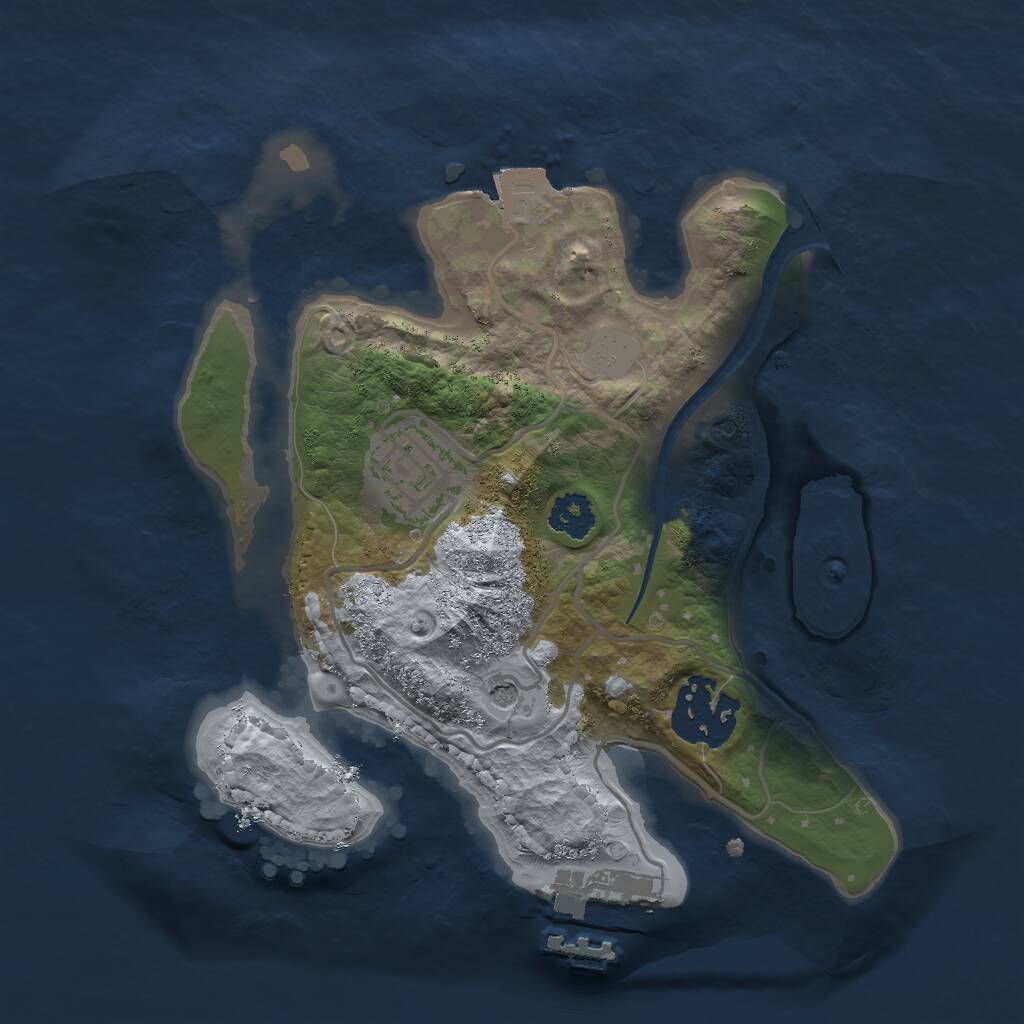 Rust Map: Procedural Map, Size: 2284, Seed: 123412345, 5 Monuments