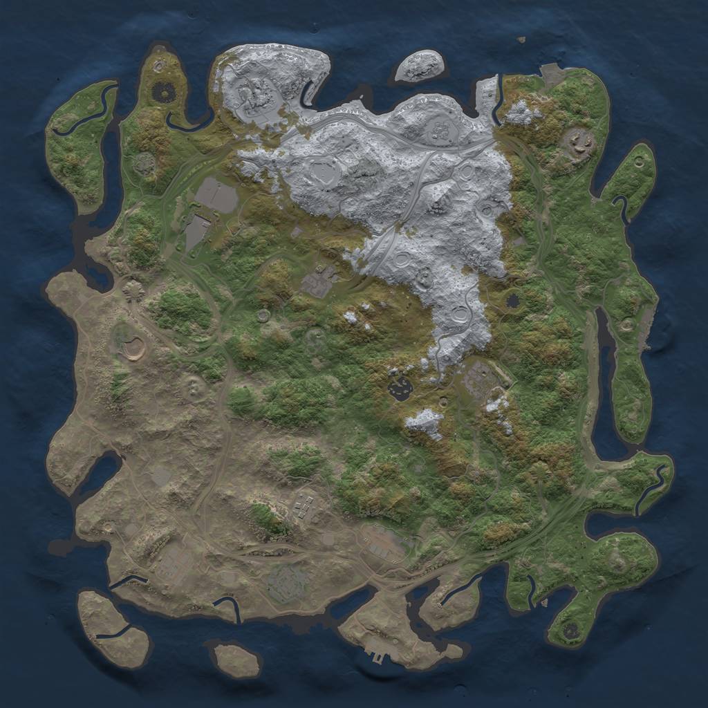 Rust Map: Procedural Map, Size: 4514, Seed: 559596934, 19 Monuments