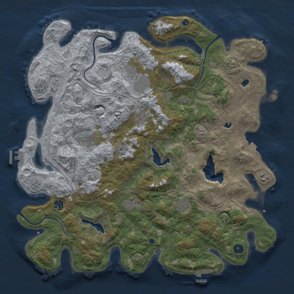 Rust Map: Procedural Map, Size: 4500, Seed: 56346422, 14 Monuments