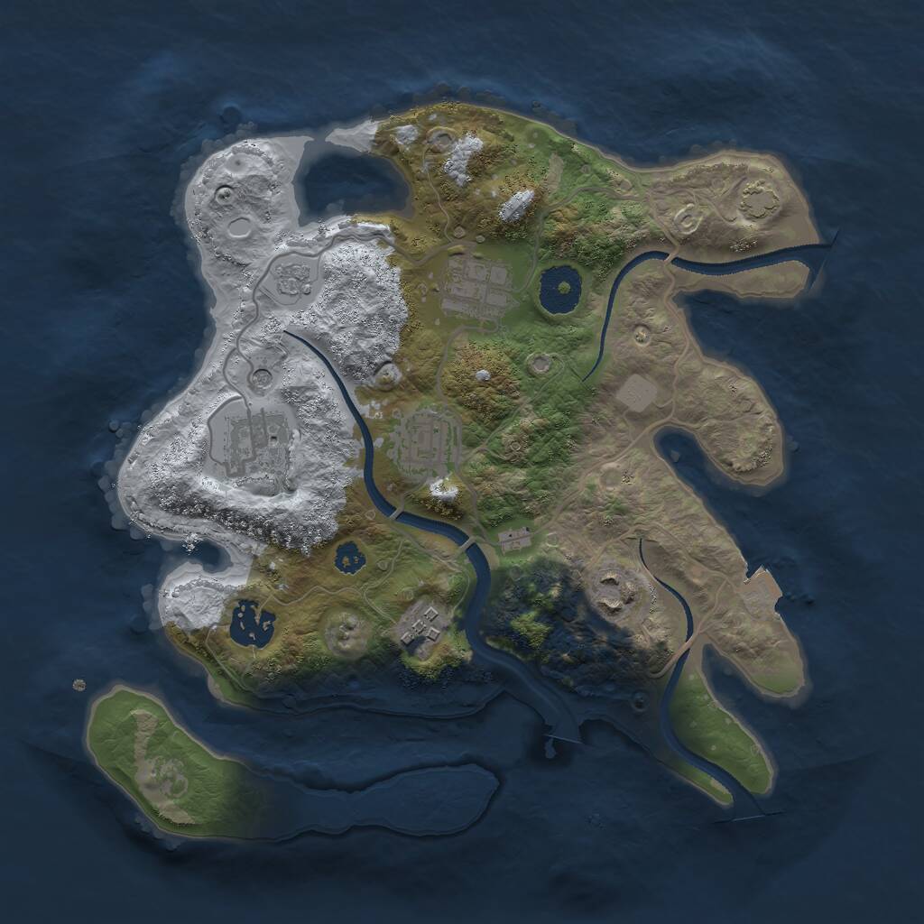 Rust Map: Procedural Map, Size: 3000, Seed: 9478502, 10 Monuments
