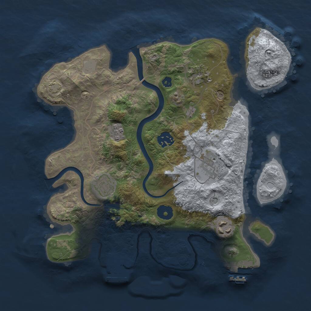 Rust Map: Procedural Map, Size: 3000, Seed: 776040977, 11 Monuments