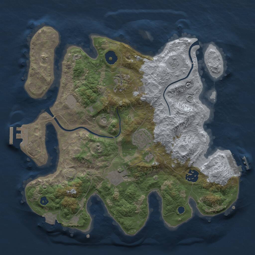 Rust Map: Procedural Map, Size: 3000, Seed: 1867878282, 10 Monuments