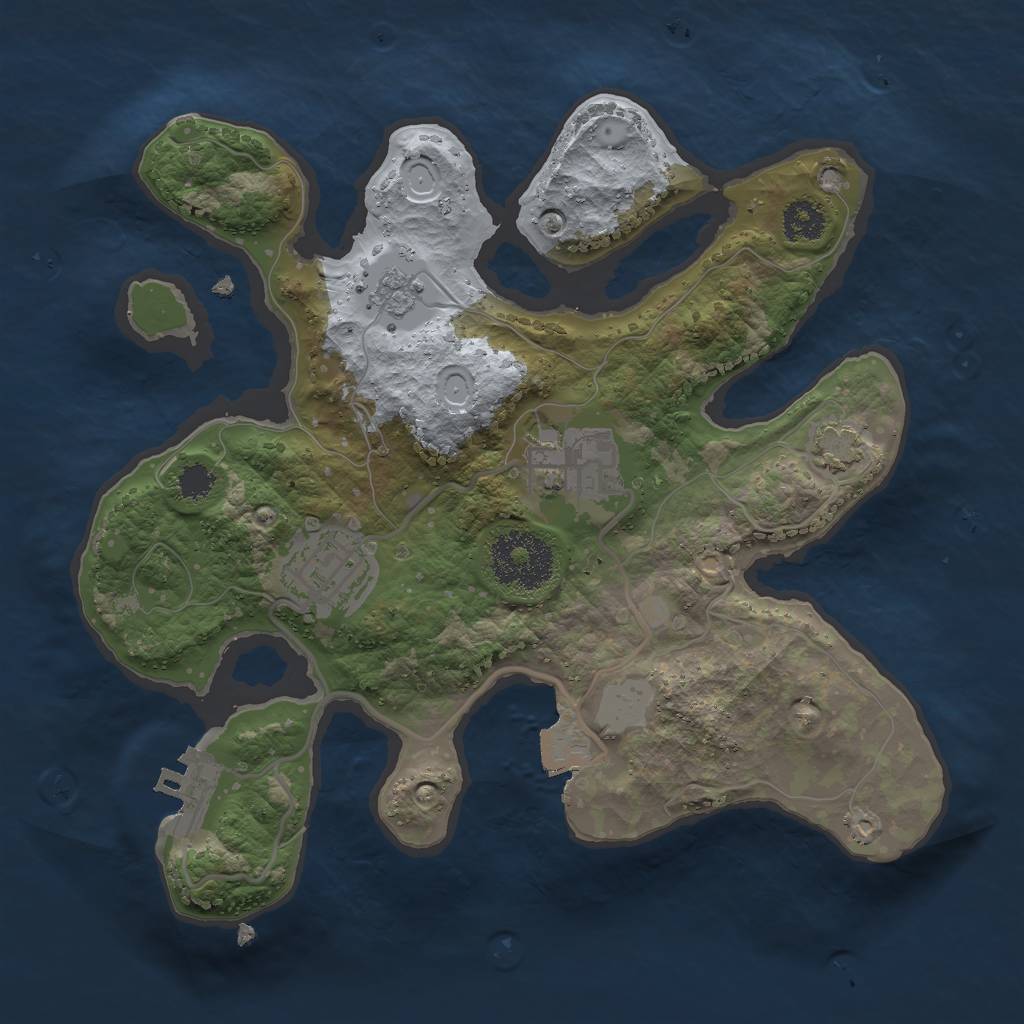 Rust Map: Procedural Map, Size: 2500, Seed: 767339241, 8 Monuments