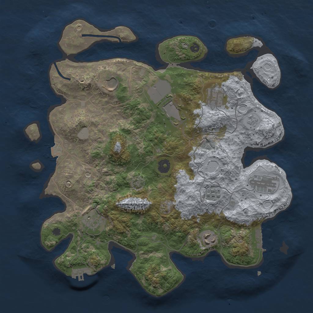 Rust Map: Procedural Map, Size: 3500, Seed: 769032082, 15 Monuments