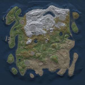 Thumbnail Rust Map: Procedural Map, Size: 3500, Seed: 1346607897, 14 Monuments