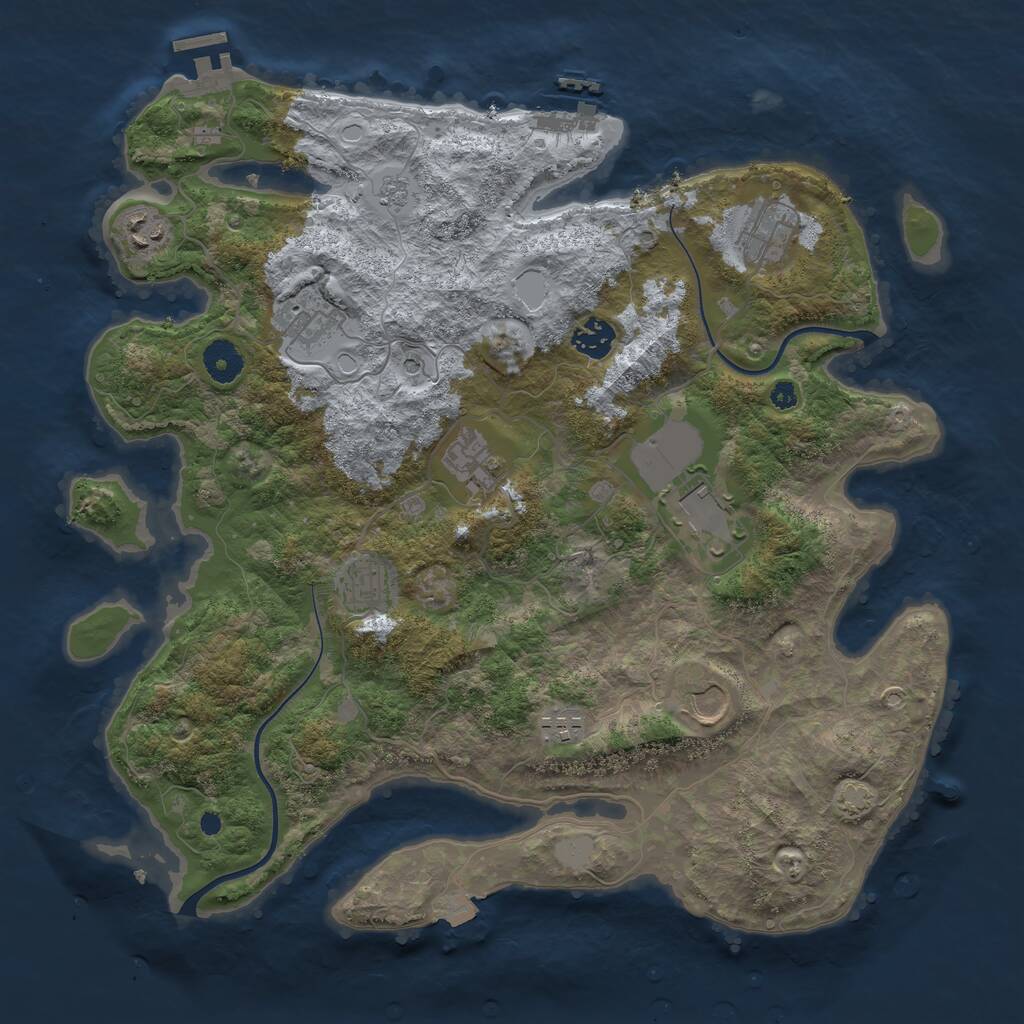 Rust Map: Procedural Map, Size: 3800, Seed: 949186688, 15 Monuments