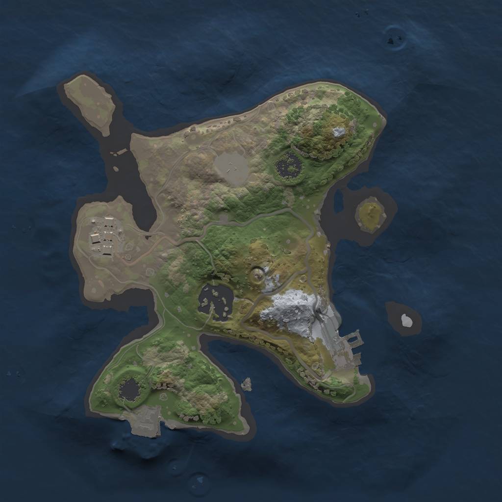 Rust Map: Procedural Map, Size: 2000, Seed: 837475024, 6 Monuments