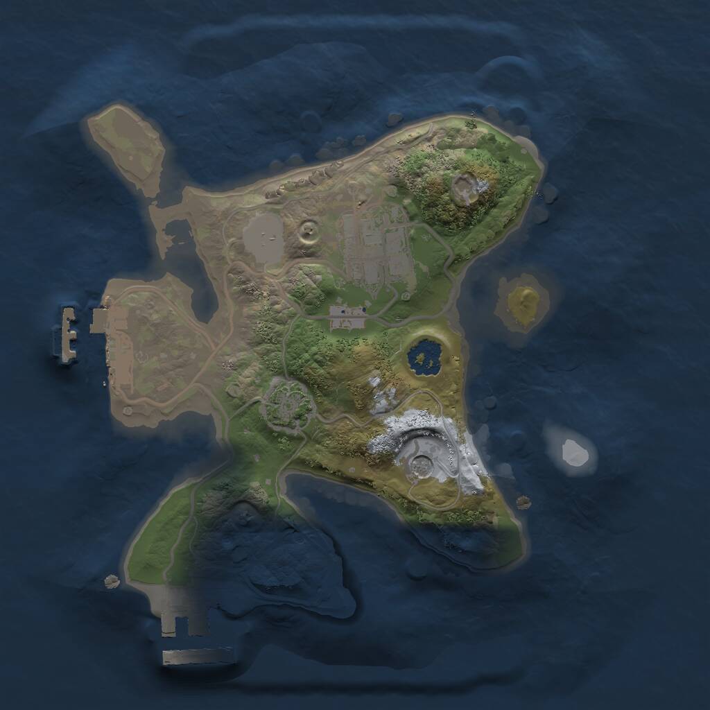 Rust Map: Procedural Map, Size: 2000, Seed: 837475024, 6 Monuments