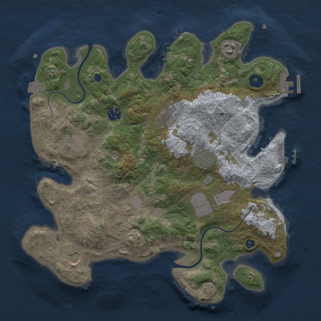 Rust Map: Procedural Map, Size: 3500, Seed: 1468044750, 13 Monuments
