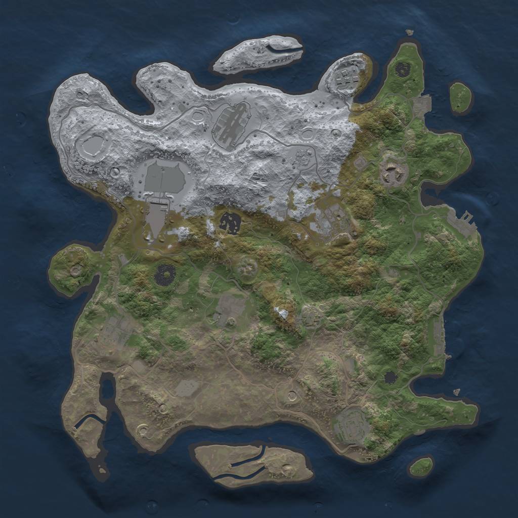 Rust Map: Procedural Map, Size: 3500, Seed: 811528320, 17 Monuments