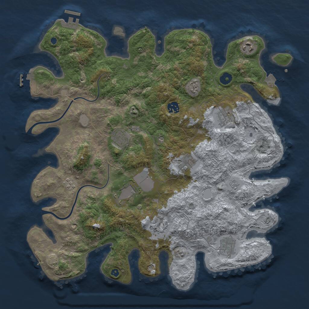 Rust Map: Procedural Map, Size: 3900, Seed: 85676502, 15 Monuments