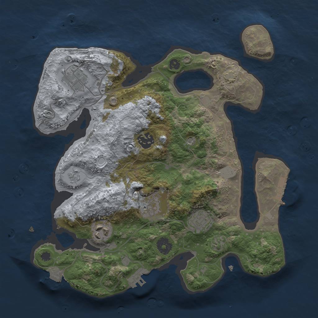 Rust Map: Procedural Map, Size: 3000, Seed: 20723, 13 Monuments