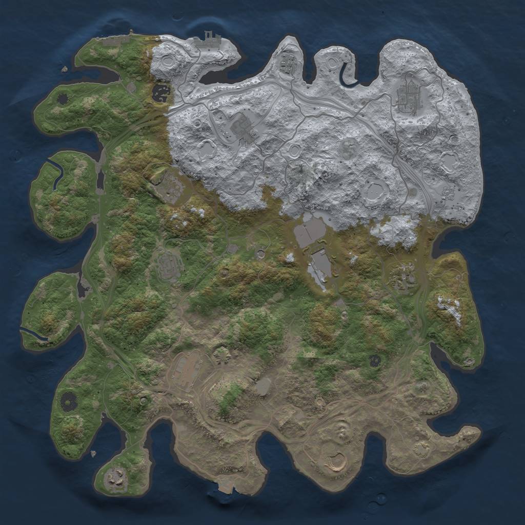 Rust Map: Procedural Map, Size: 4250, Seed: 2033890239, 19 Monuments