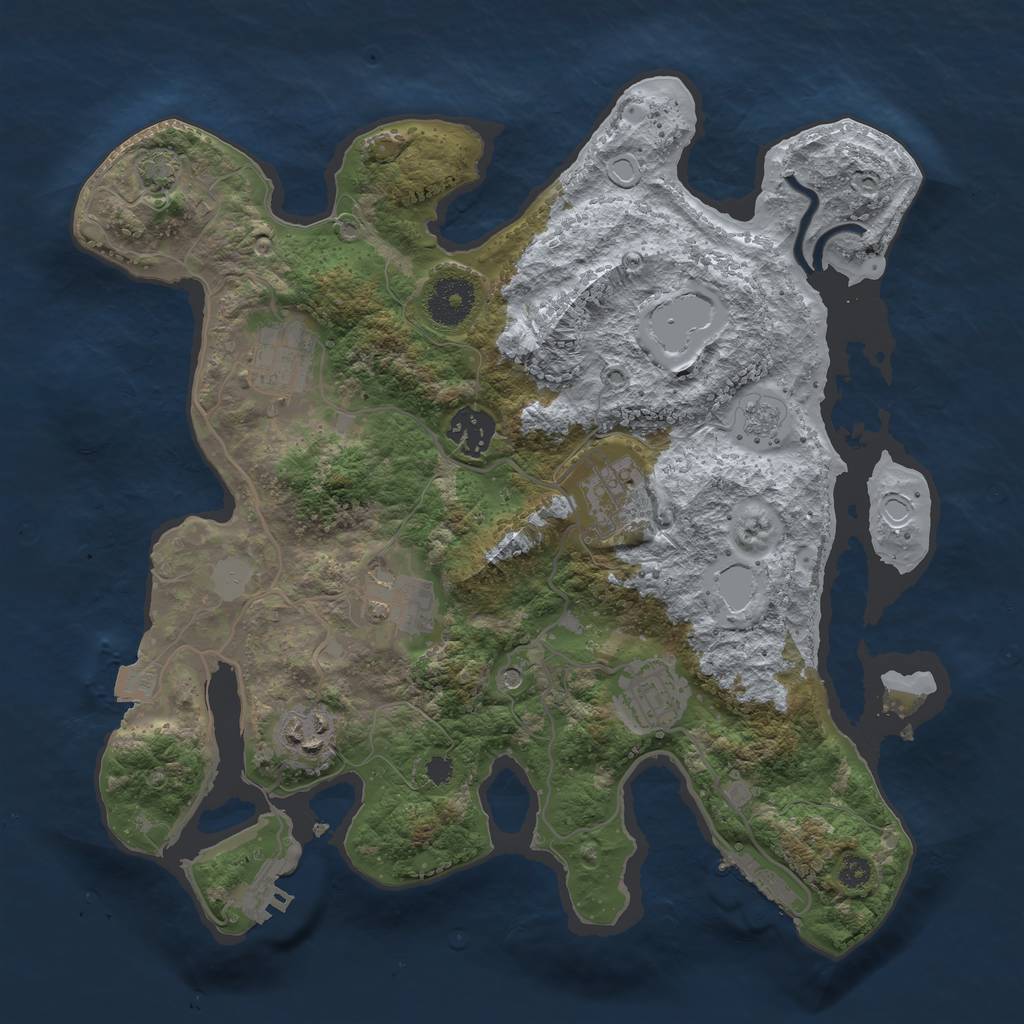 Rust Map: Procedural Map, Size: 3250, Seed: 126455, 14 Monuments