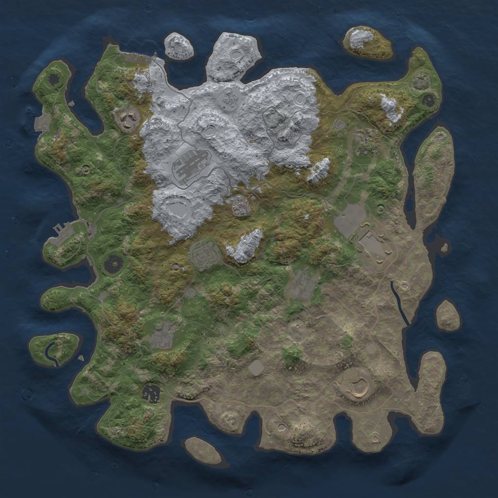Rust Map: Procedural Map, Size: 4000, Seed: 1595420496, 18 Monuments