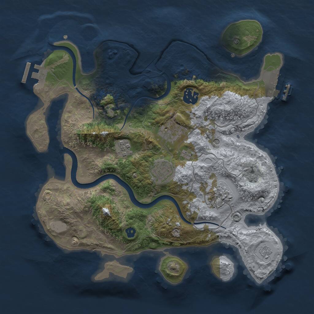 Rust Map: Procedural Map, Size: 3000, Seed: 792304454, 11 Monuments