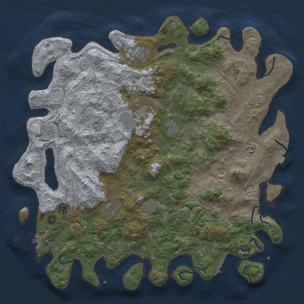 Rust Map: Procedural Map, Size: 4800, Seed: 1339, 19 Monuments