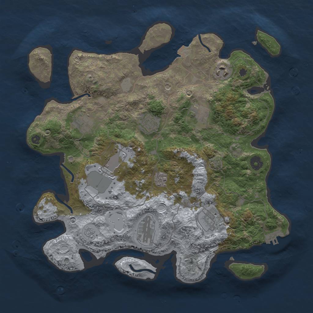 Rust Map: Procedural Map, Size: 3500, Seed: 191756116, 15 Monuments