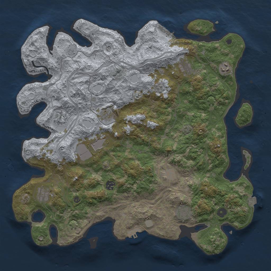 Rust Map: Procedural Map, Size: 4250, Seed: 2132195592, 18 Monuments