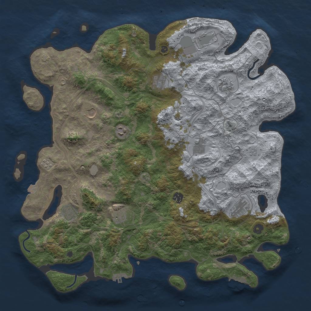 Rust Map: Procedural Map, Size: 4500, Seed: 1572363, 19 Monuments