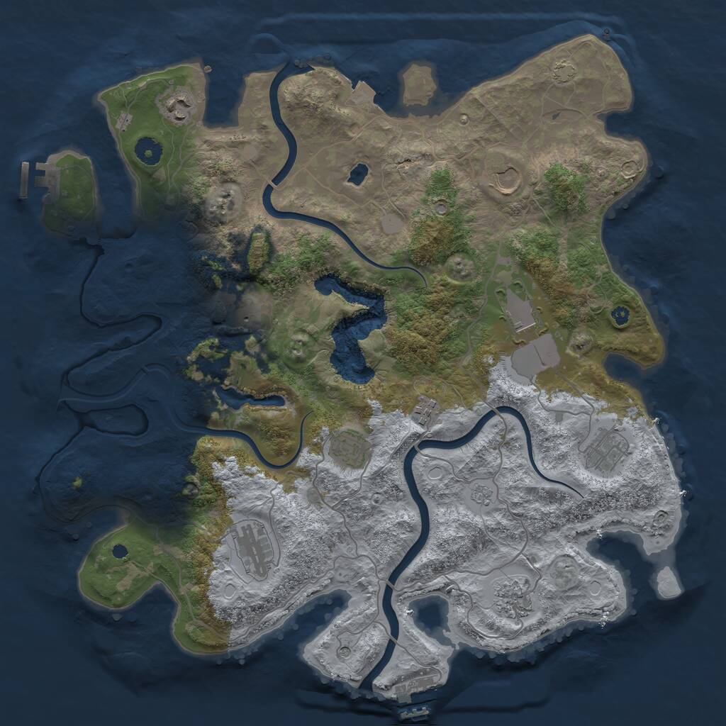 Rust Map: Procedural Map, Size: 4000, Seed: 1372135418, 15 Monuments