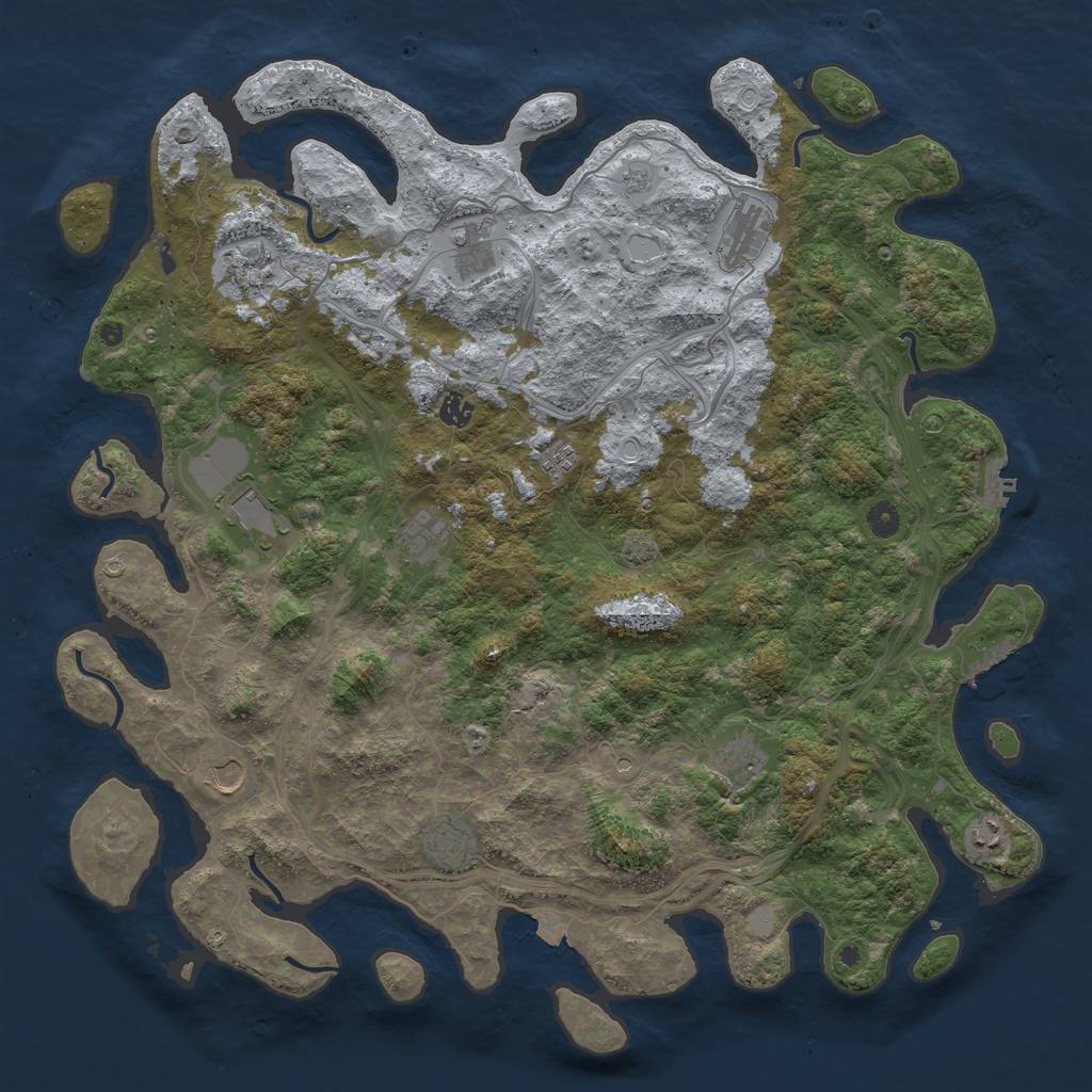 Rust Map: Procedural Map, Size: 4800, Seed: 1340, 19 Monuments