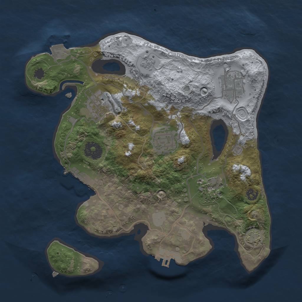 Rust Map: Procedural Map, Size: 2500, Seed: 969, 11 Monuments