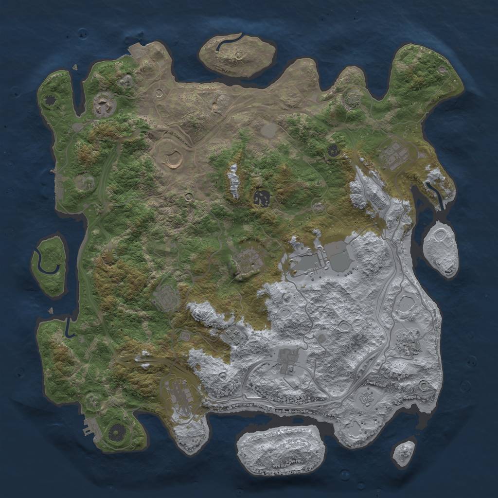 Rust Map: Procedural Map, Size: 4250, Seed: 1879196697, 19 Monuments
