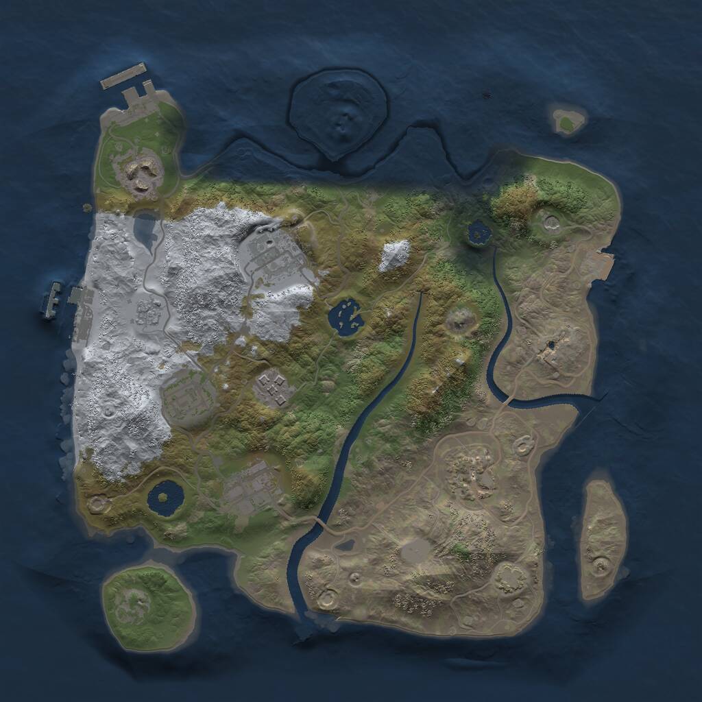 Rust Map: Procedural Map, Size: 3000, Seed: 1323941151, 13 Monuments