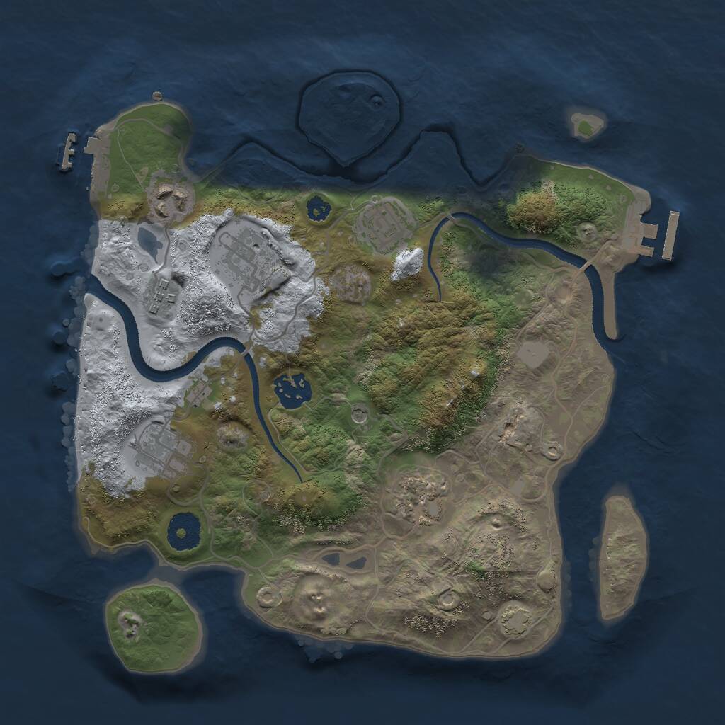 Rust Map: Procedural Map, Size: 3000, Seed: 1323941151, 12 Monuments