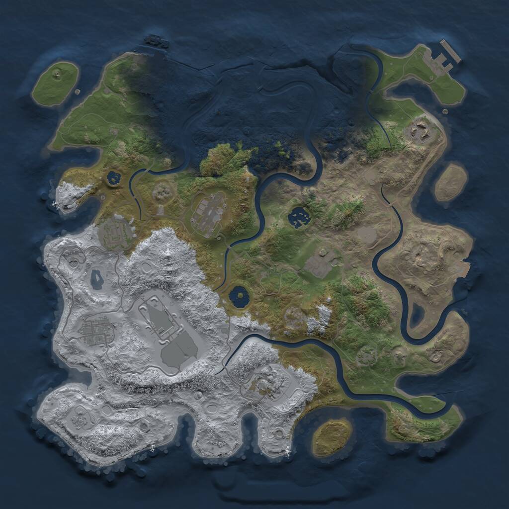 Rust Map: Procedural Map, Size: 3700, Seed: 824135079, 15 Monuments