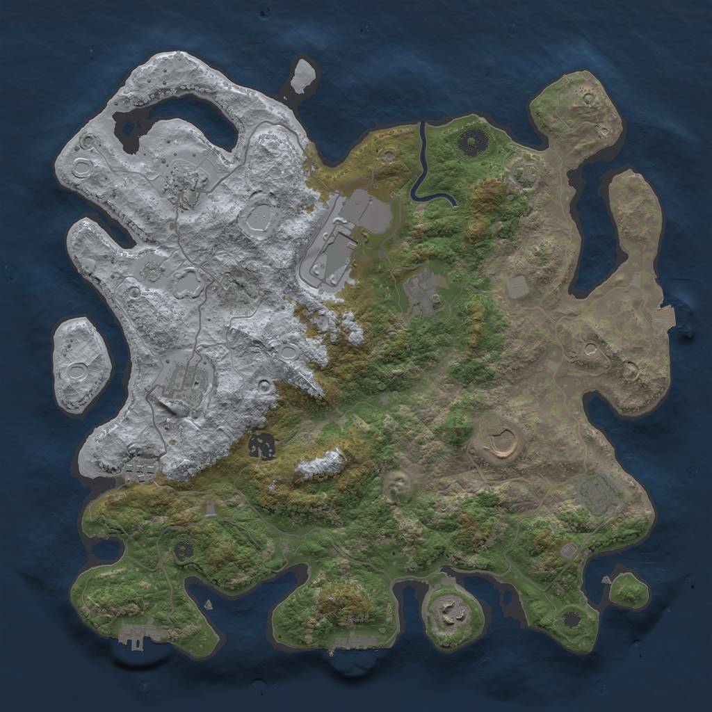 Rust Map: Procedural Map, Size: 3750, Seed: 22022024, 17 Monuments