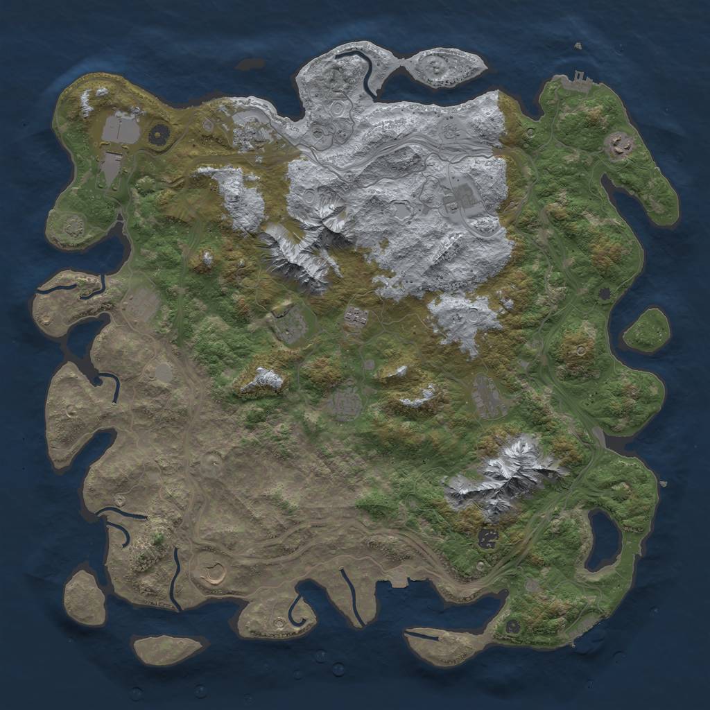 Rust Map: Procedural Map, Size: 5000, Seed: 25768764, 19 Monuments