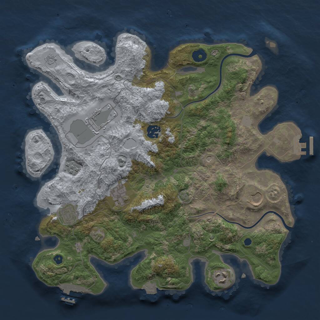 Rust Map: Procedural Map, Size: 3500, Seed: 22022024, 13 Monuments