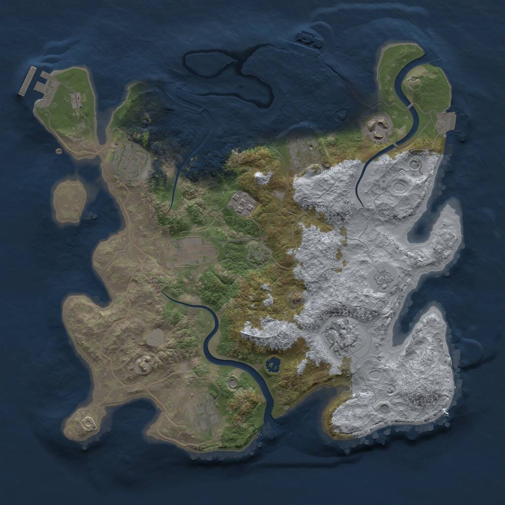 Rust Map: Procedural Map, Size: 3250, Seed: 2004413390, 13 Monuments