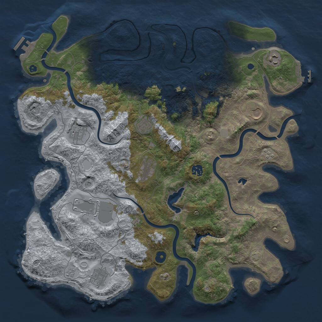Rust Map: Procedural Map, Size: 4200, Seed: 1404742836, 15 Monuments