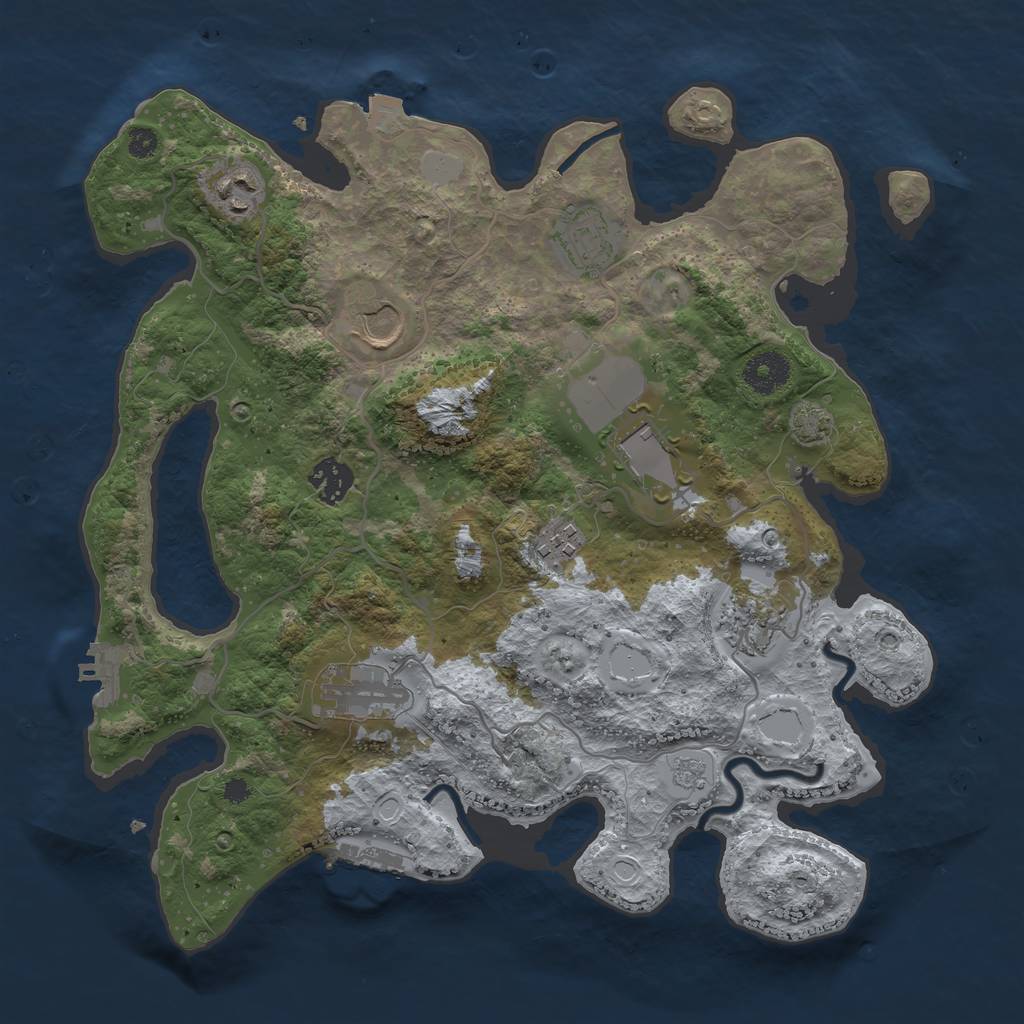 Rust Map: Procedural Map, Size: 3500, Seed: 44741653, 15 Monuments