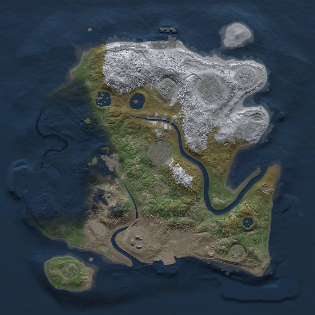 Rust Map: Procedural Map, Size: 3000, Seed: 1976473457, 12 Monuments