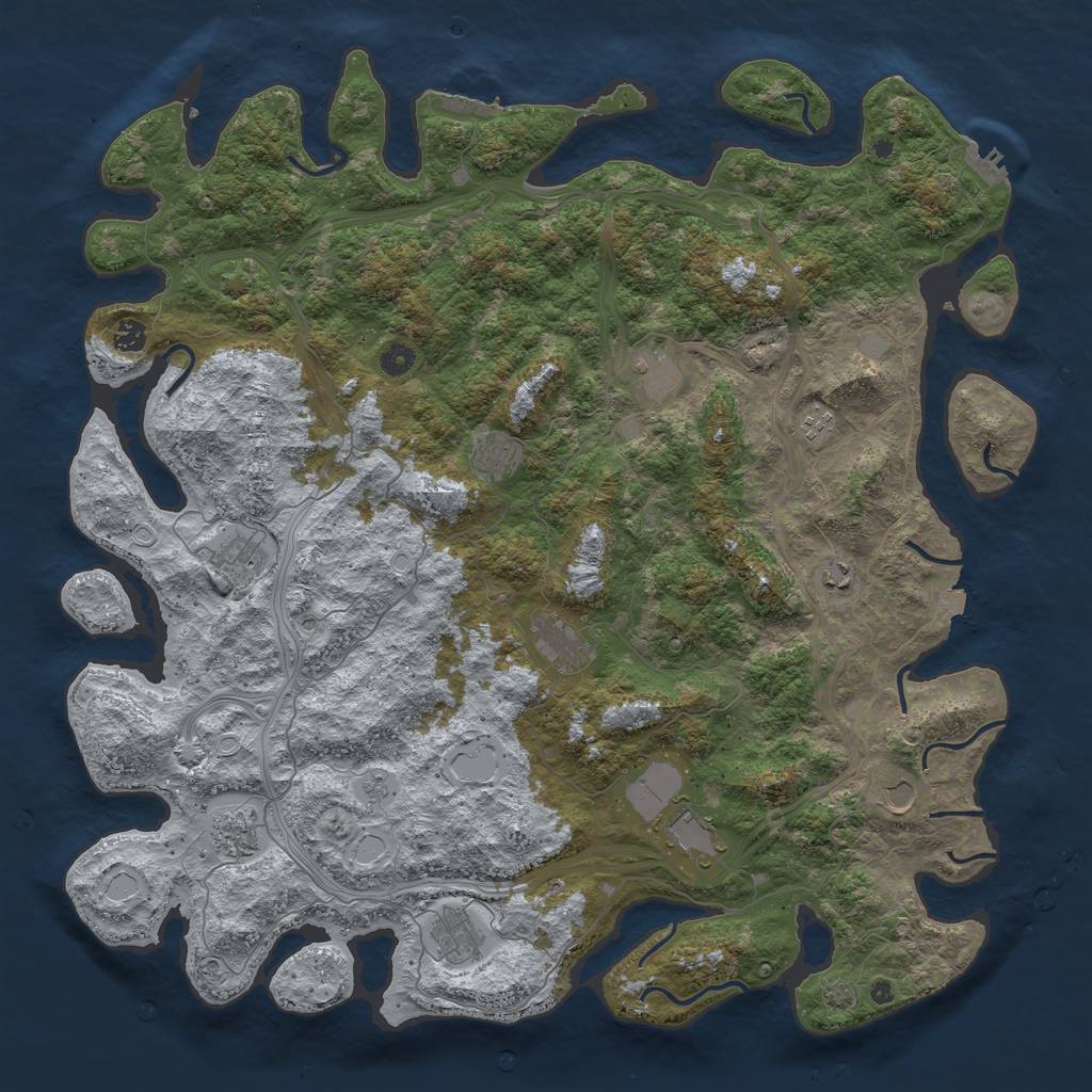 Rust Map: Procedural Map, Size: 4951, Seed: 20021, 19 Monuments