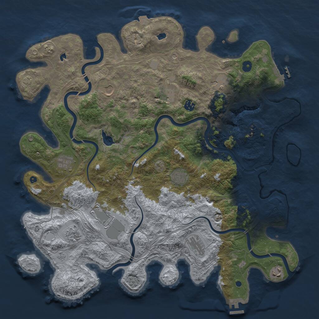 Rust Map: Procedural Map, Size: 4500, Seed: 435682, 17 Monuments