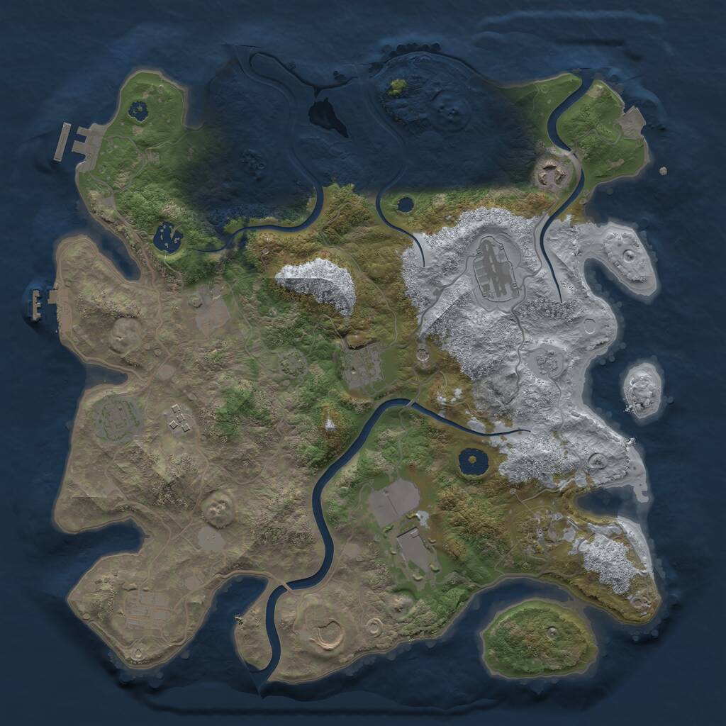 Rust Map: Procedural Map, Size: 3750, Seed: 1738125036, 17 Monuments
