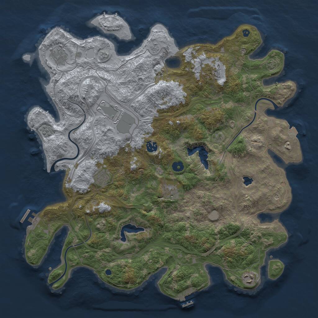 Rust Map: Procedural Map, Size: 4250, Seed: 83061426, 14 Monuments