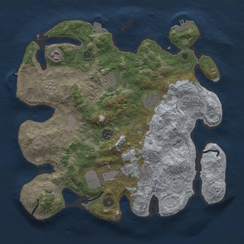 Rust Map: Procedural Map, Size: 3500, Seed: 416022023, 16 Monuments