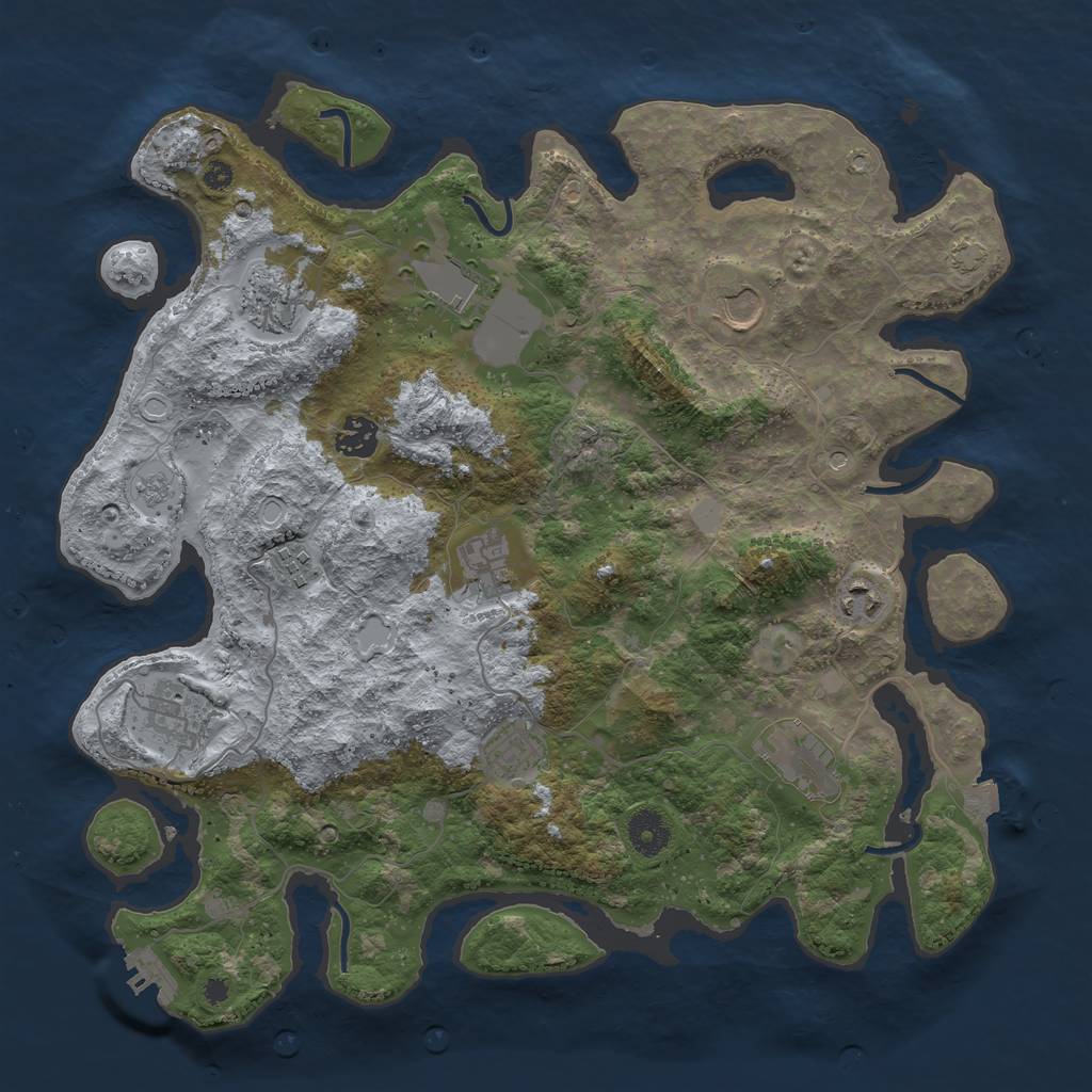 Rust Map: Procedural Map, Size: 3800, Seed: 42584742, 17 Monuments