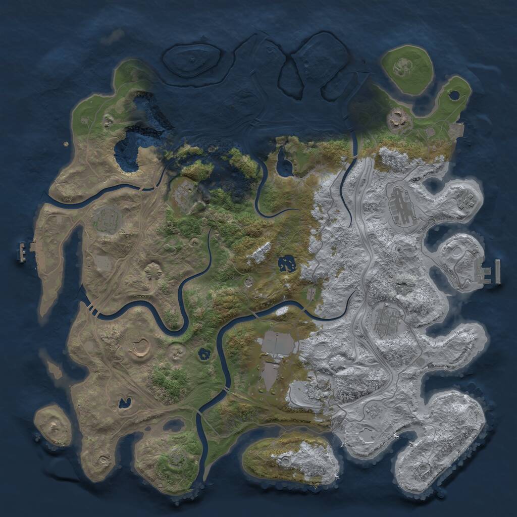 Rust Map: Procedural Map, Size: 4250, Seed: 1139486151, 16 Monuments