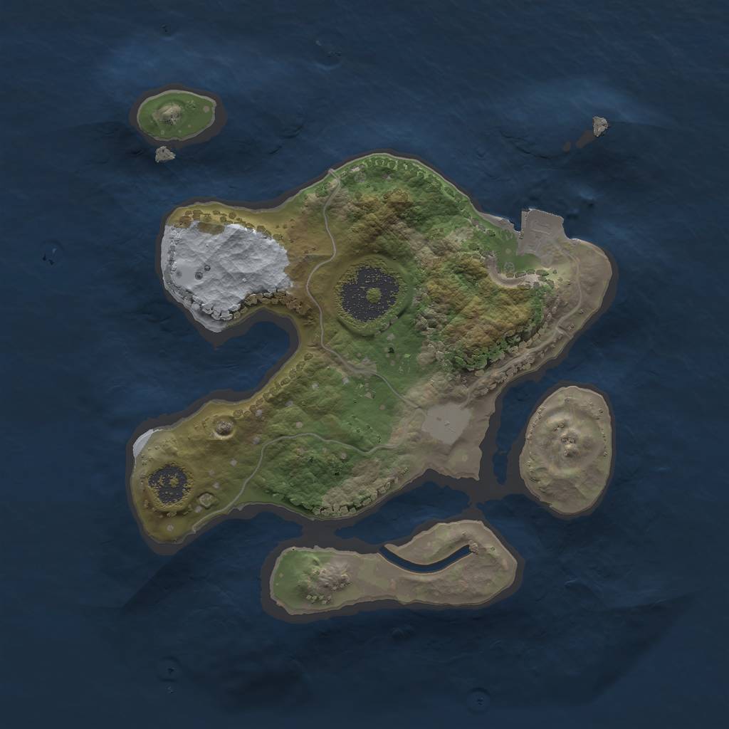 Rust Map: Procedural Map, Size: 2000, Seed: 1576057649, 3 Monuments