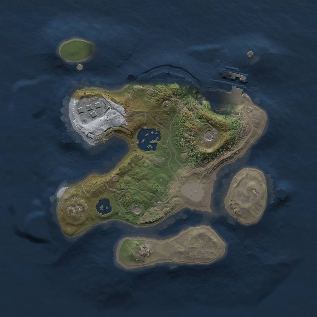 Rust Map: Procedural Map, Size: 2000, Seed: 1576057649, 5 Monuments