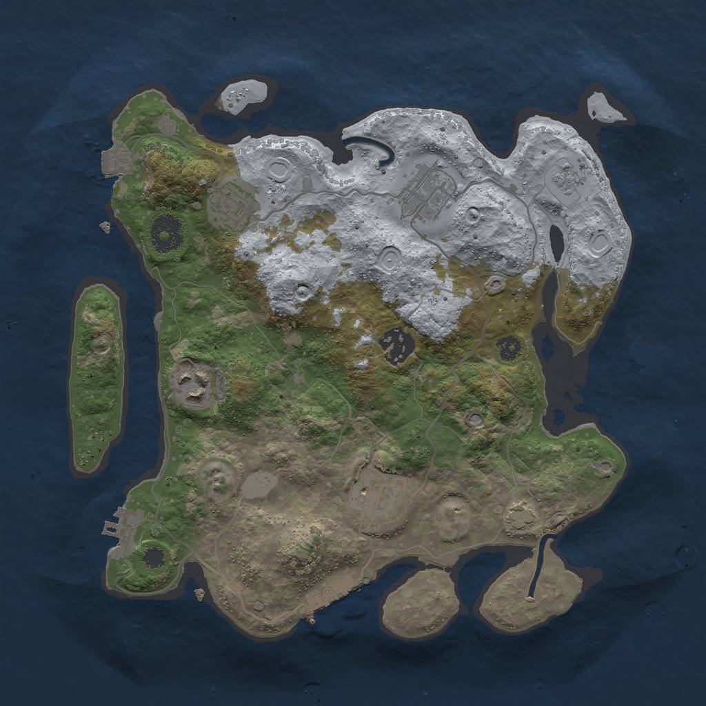 Rust Map: Procedural Map, Size: 3000, Seed: 469198, 12 Monuments